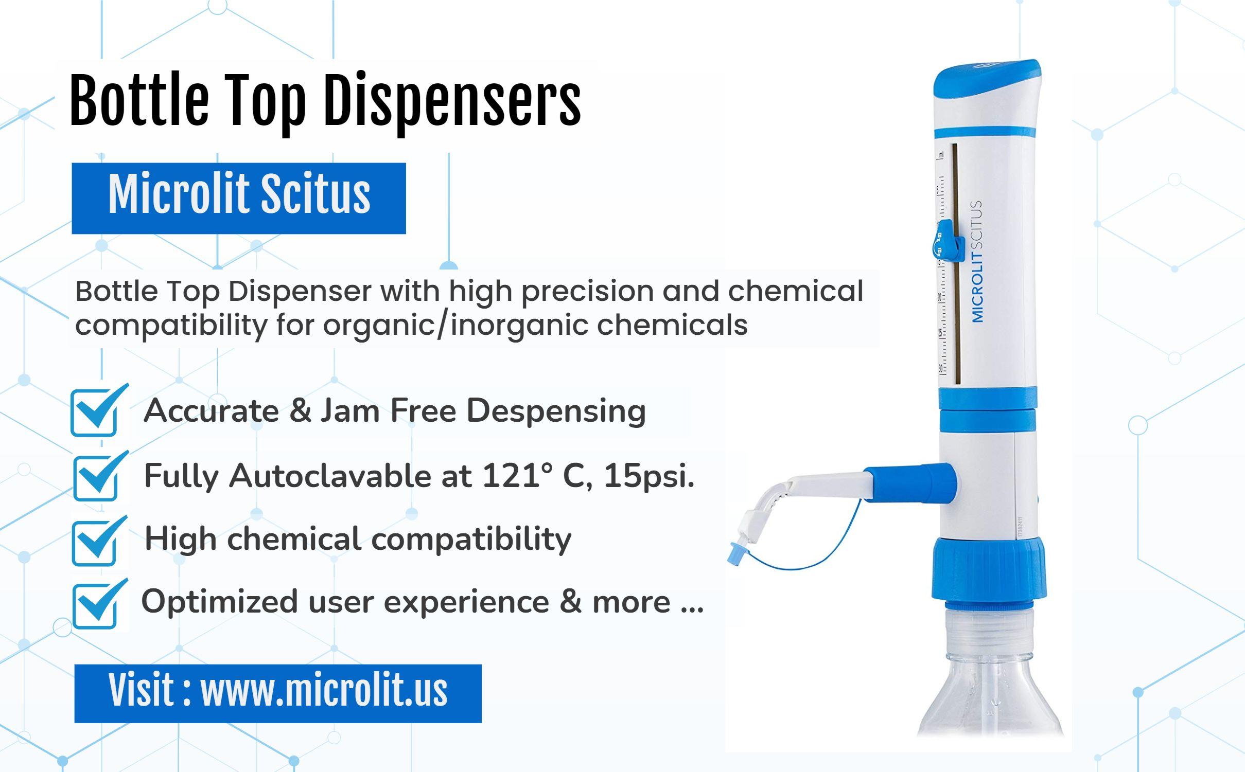 Image - Microlit offers you a world class #BottleTopDispenser with high precision and chemical compatibility for all ...