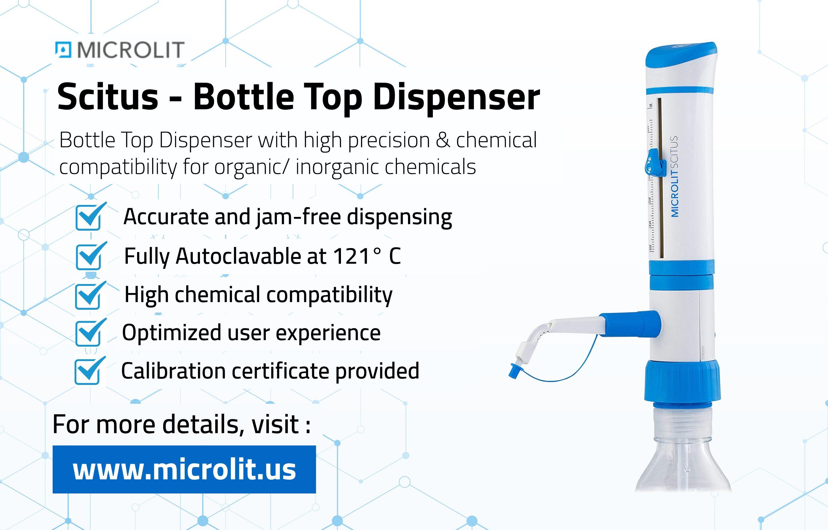 Image - Microlit offers the best #BottleTopDispenser with high precision and chemical compatibility for organic or in...