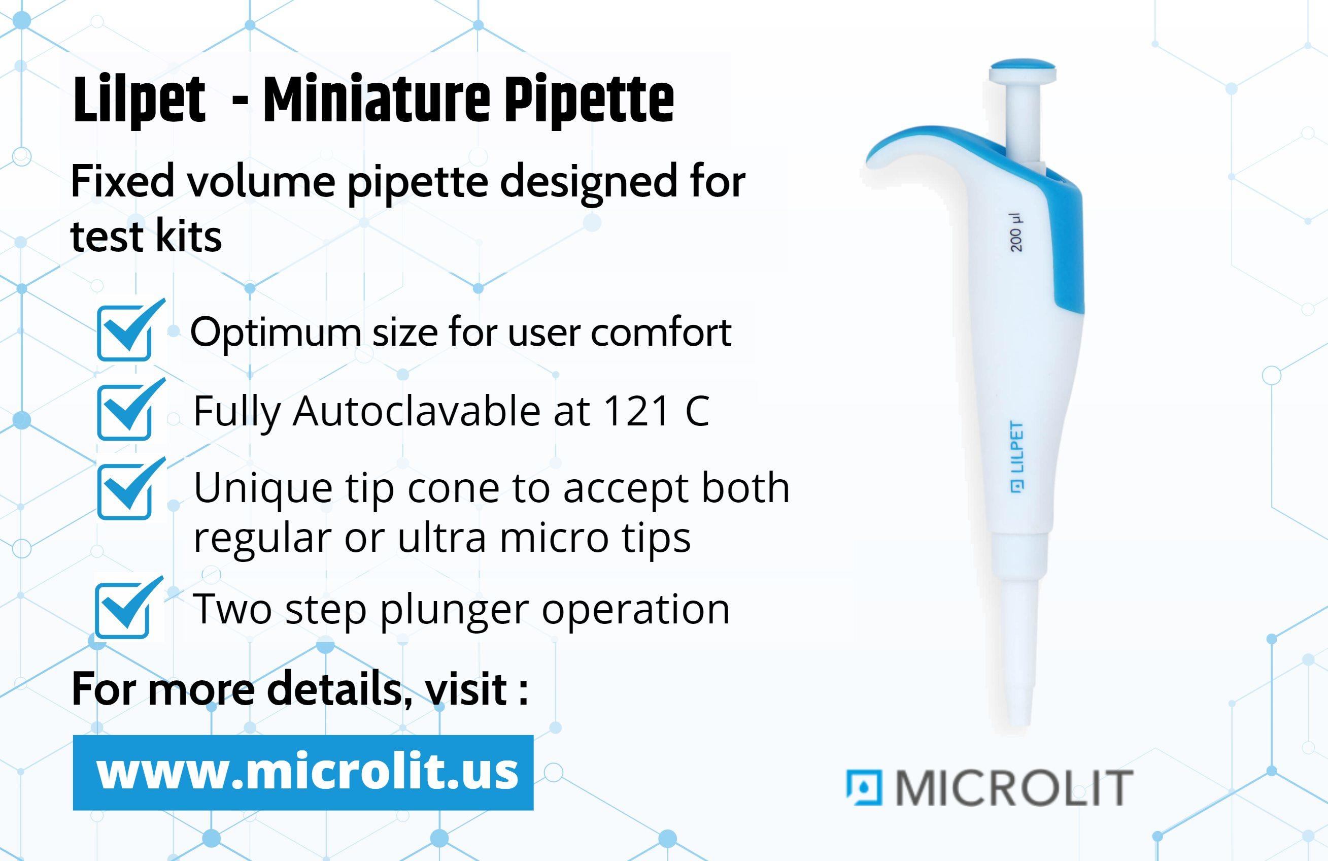 Image - Microlit offers the best quality fixed volume #MiniaturePipette designed for test kits. This #Pipette have op...