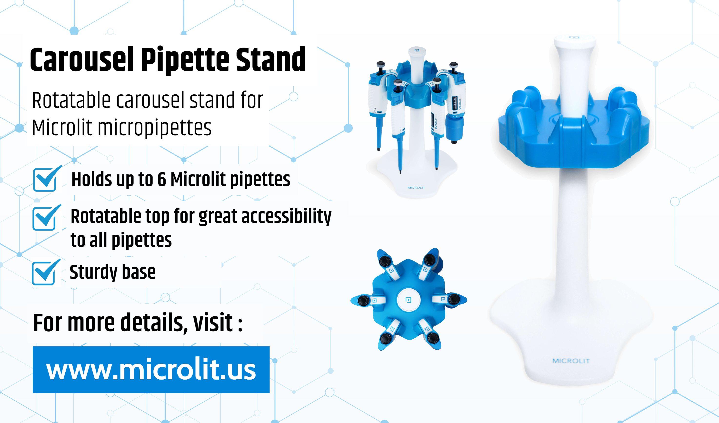 Image - Microlit offers the best quality carousel #PipetteStand that can holds up to 6 #micropipette easily. It has r...